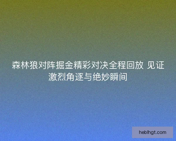 森林狼对阵掘金精彩对决全程回放 见证激烈角逐与绝妙瞬间
