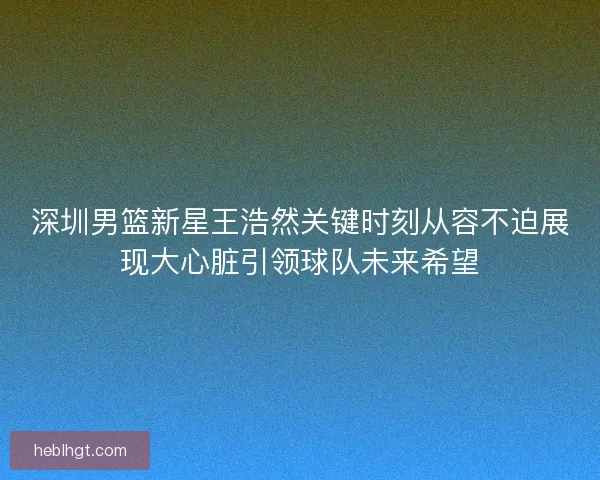 深圳男篮新星王浩然关键时刻从容不迫展现大心脏引领球队未来希望 深圳男篮新星王浩然关键时刻从容不迫展现大心脏引领球队未来希望